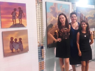 Frédérique Roche, Laure Vieusse et Clémence Caruana Exposition peintures Carcassonne Août 2017